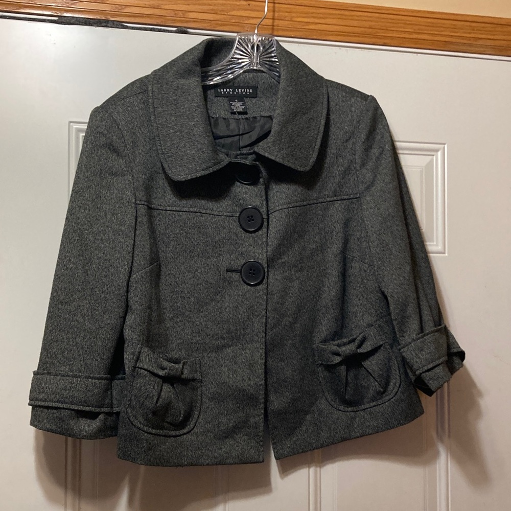 Larry Levine Jacket Gray with Pocket Bows 6